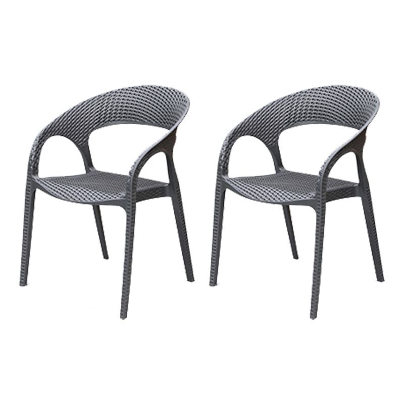 Stacking Dining Armchair Contemporary Plastic Patio Arm Chair