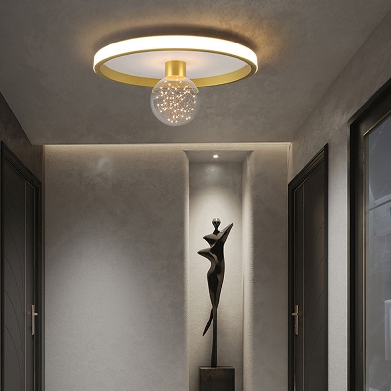 Dispositivo de luz de montaje de techo de LED nórdico de iluminación de techo geométrico con Shade de vidrio