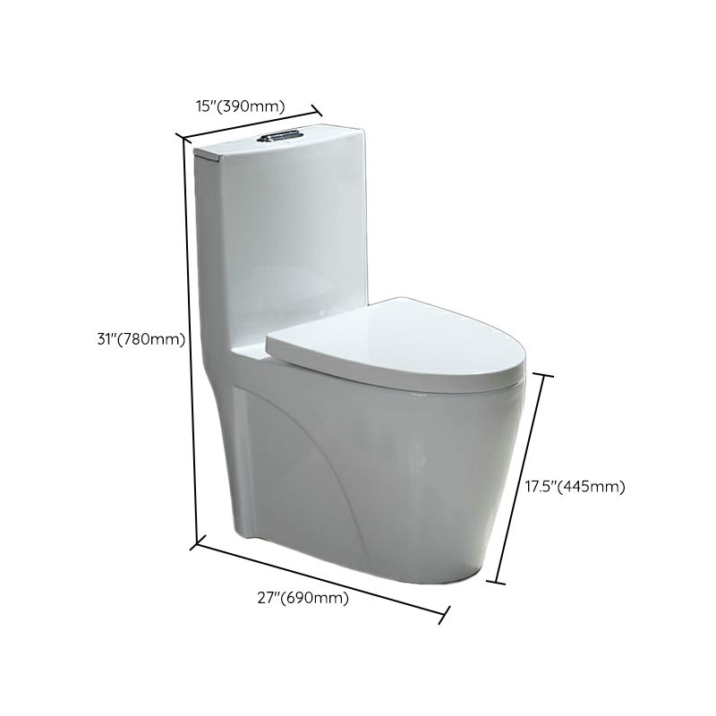 Contemporary One Piece Flush Toilet White Urine Toilet for Bathroom