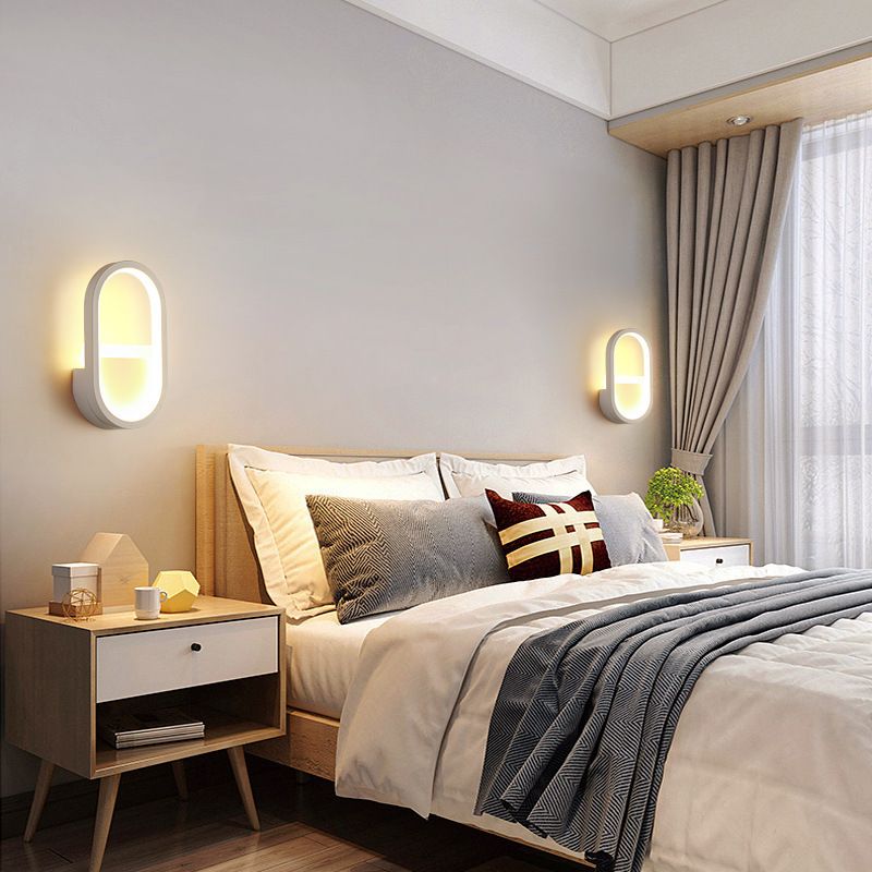 Metal Elliptical LED Wall Lamp Minimalism Wall Sconces Lighting Fixture for Bedroom