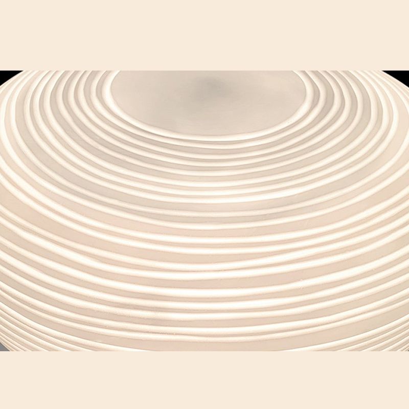 Cocoon Shaped Table Lamp Modern White Ribbed Glass 1-Light Bedroom Night Light with Tripod