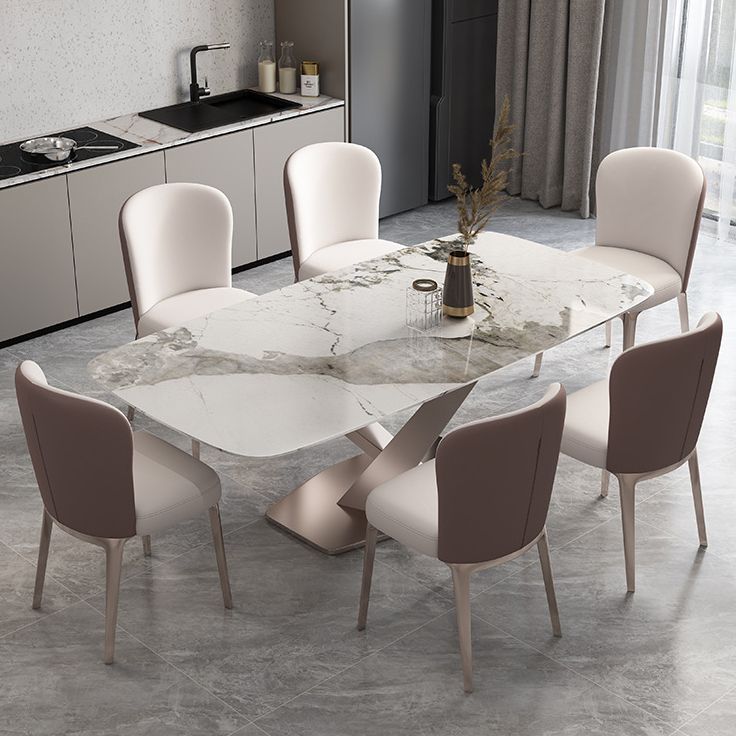 Glam 1/2/5/6/7 Pieces Dining Room Set Sintered Stone Dining Table