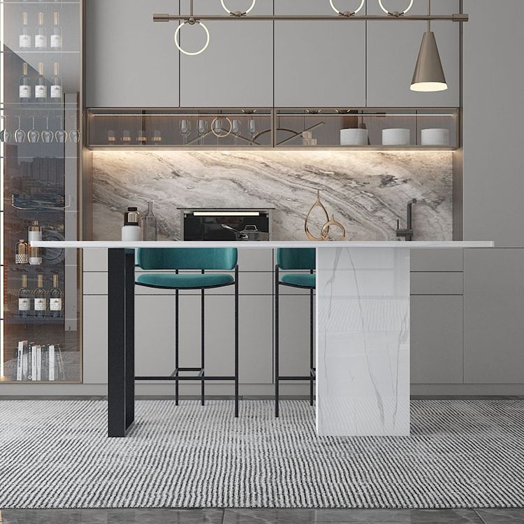 Industrial 1/2/3 Pieces Sintered Stone Bar Table Set Rectangular Counter Set