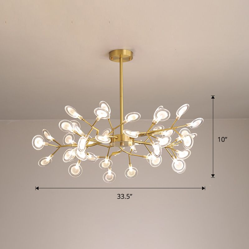 Glowworm Shaped Chandelier Lamp Postmodern Acrylic Hanging Light for Dining Room