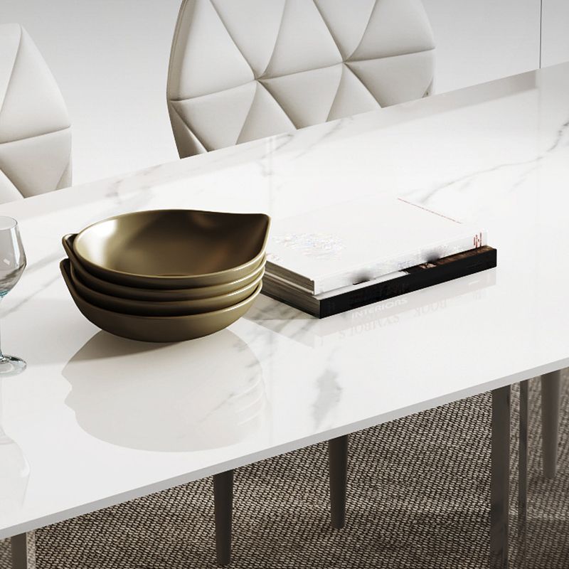 Modern Rectangle Sintered Stone Table Set 1/4/5/6/7/8 Pieces Dining Set