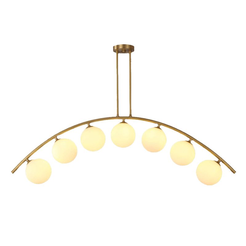 Modern Style Global Shape Island Lights Glass 3/7/9 Lights Pendant Light in Gold