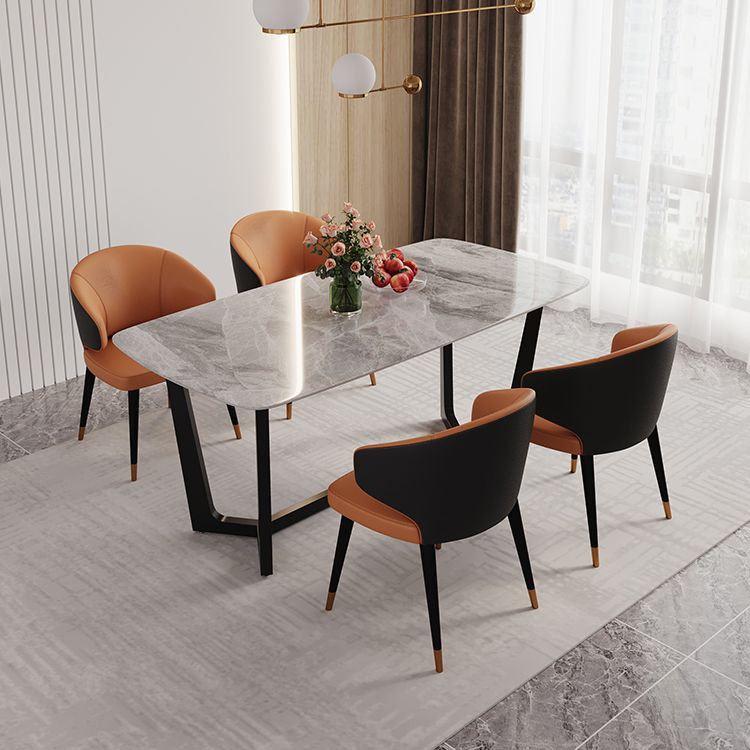 1/5/6/7 Pieces Sintered Stone Dining Table Set Rectangular Dining Room Table