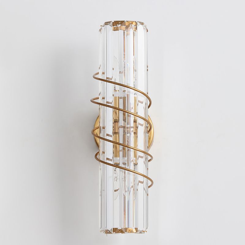 Postmodern Style Crystal Wall Sconce Light Living Room Hallway Wall Lamp in Gold