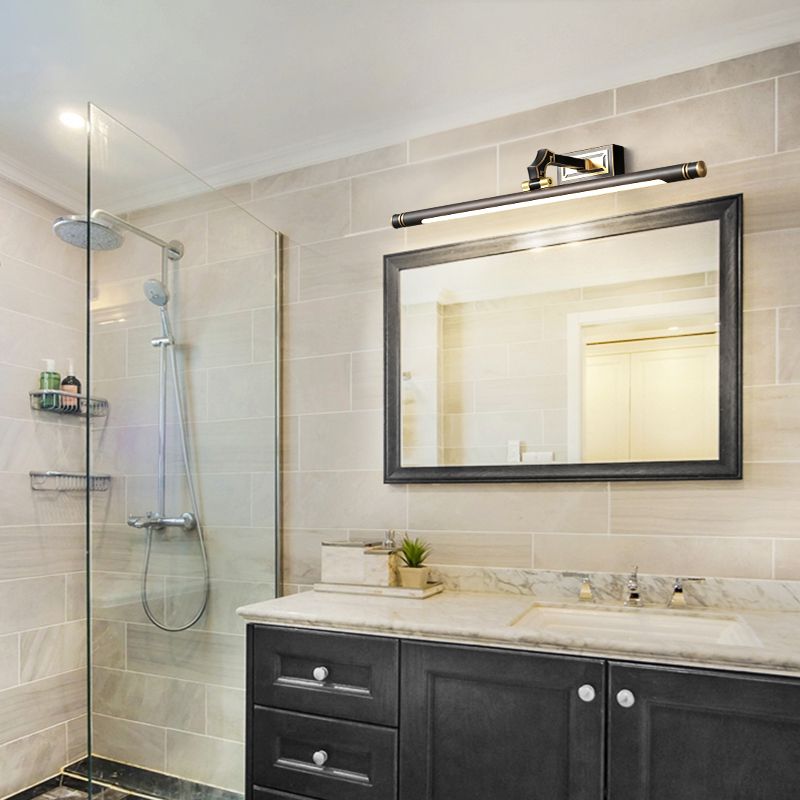 Metal Metallic Bar Vanity Light Contemporary Wall Mount Light in Brass/Black