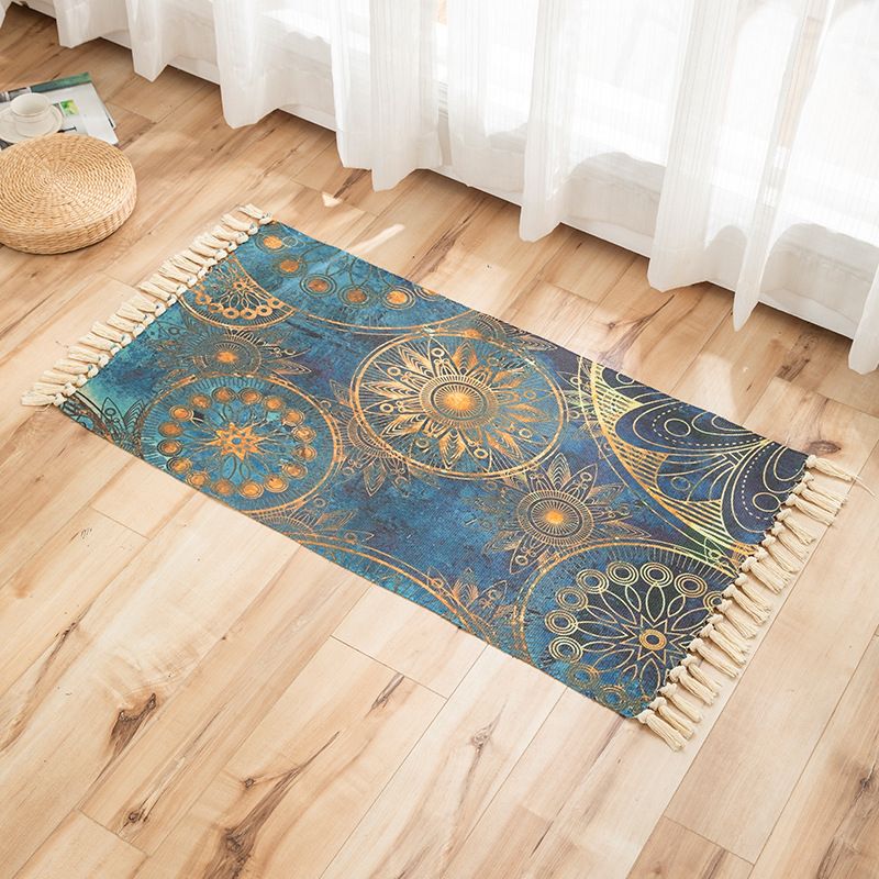 Vivid Plant Knit Rug Multi Colored Modern Rug Synthetics Pet Friendly Carpet for Guest Room