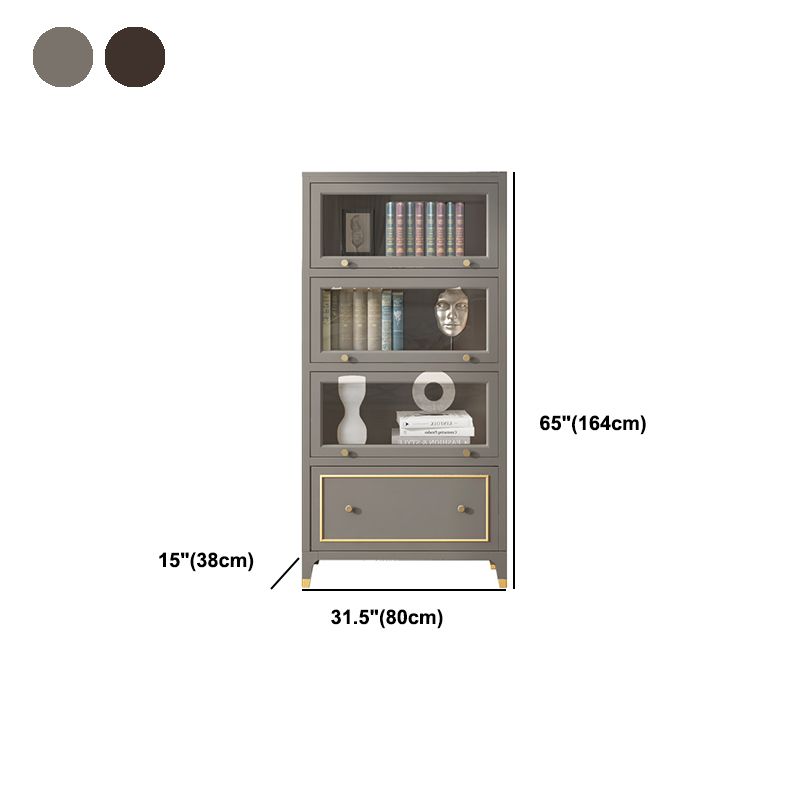 Vertical Glam Standard Bookcase Beech Closed Back Bookcase with Drawer