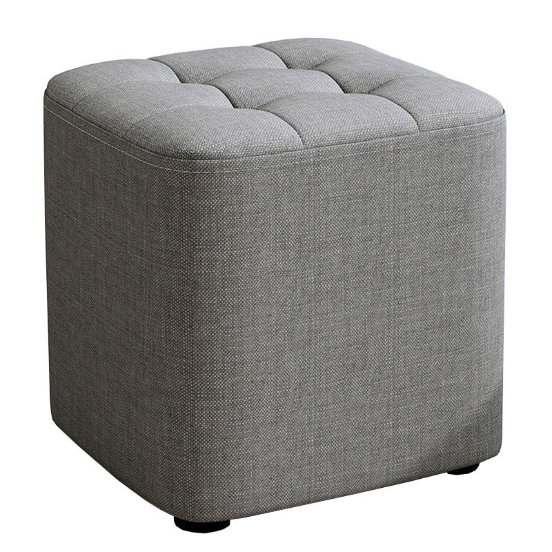 Solid Color Fabric Standard Stool Modern Simple Square Upholstered Stool