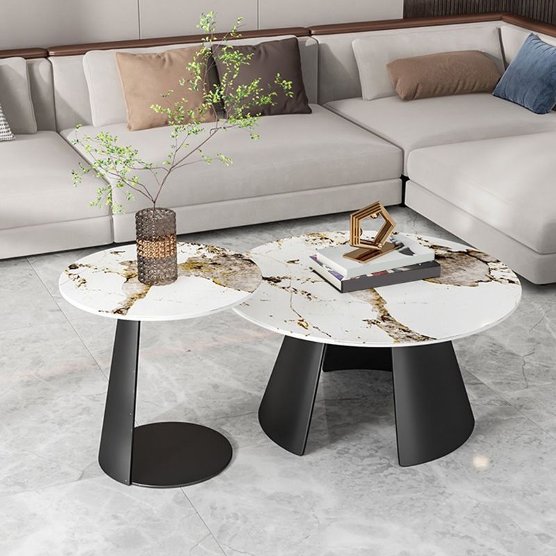 Glam Cocktail Table Pedestal/3 Legs Slate Round Single Coffee Table