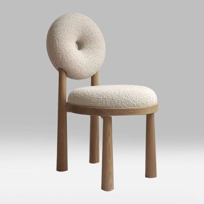 Contemporary Upholstered Armless Chair Home Metal Legs Dining Chair