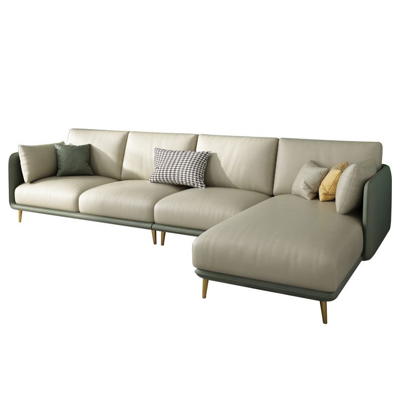 Nordic Square Arm Faux Leather Living Room Pillows Sofa Chaise