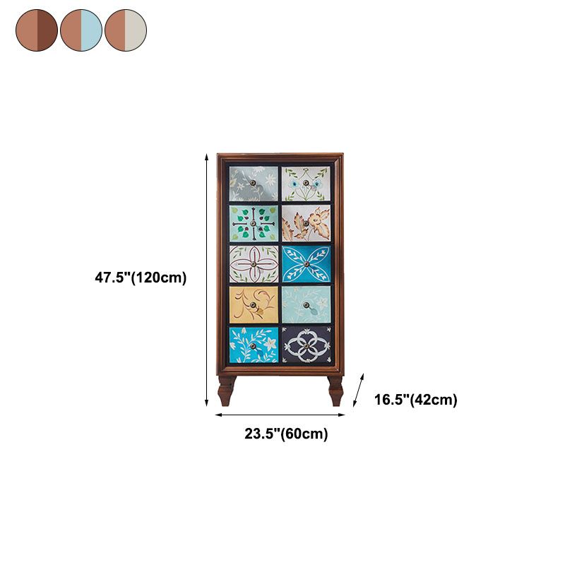 Wooden Storage Chest Modern Style Bedroom Storage Chest Dresser in White and Brown