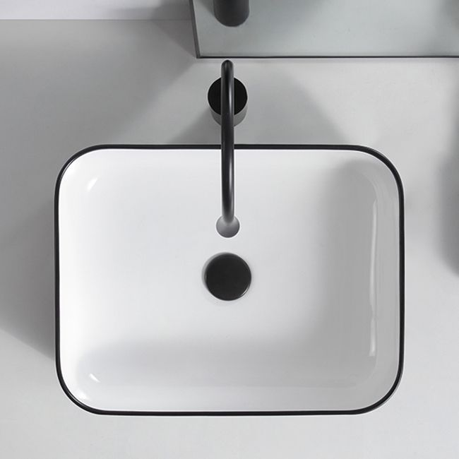 Modern Trough Bathroom Sink White and Black Trough Bathroom Sink