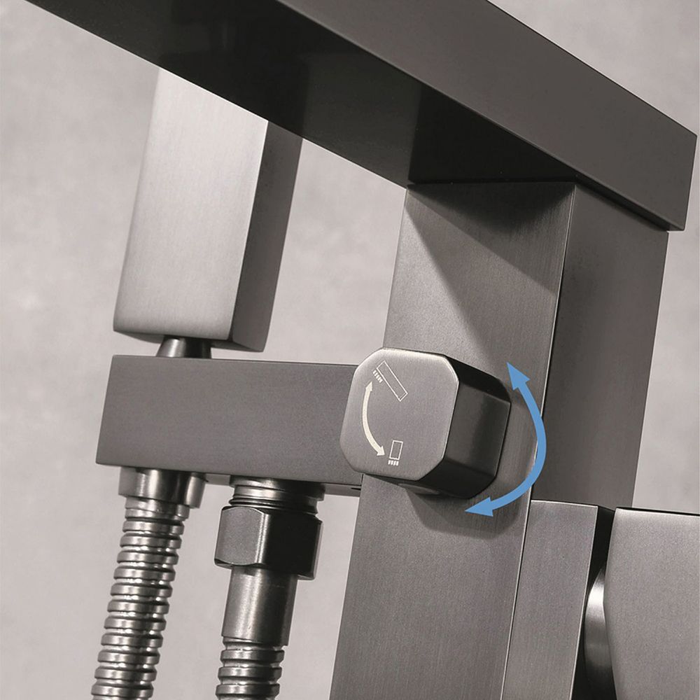 Floor Mounted Metal Freestanding Tub Filler 1 Handle Freestanding Faucet with Hose