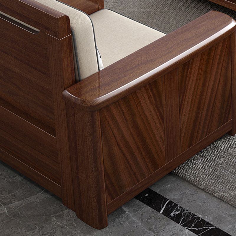 County Style Solid Wood Frame Sofa Cotton Blend Sofa and Chaise