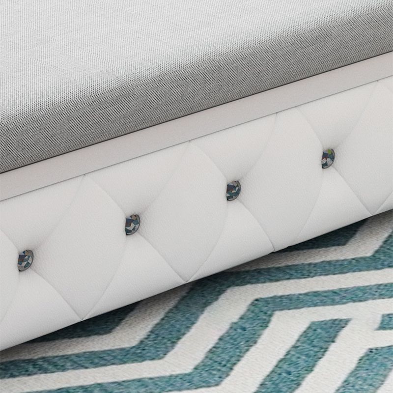 Gray Linen Sleeper Sofa 33.46" Wide Armless Sofa Bed with Upholstered