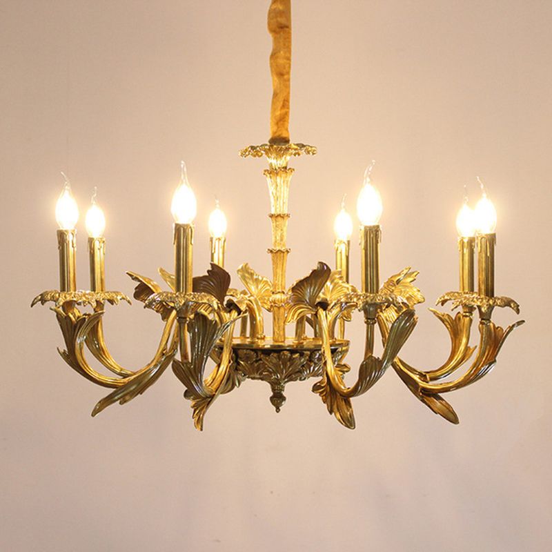Swooping Arm Metal Chandelier Light Fixtures Antique Living Room Suspended Lighting Fixture