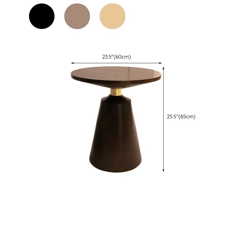 Contemporary Solid Wood Pedestal Round Living Room Side End Table