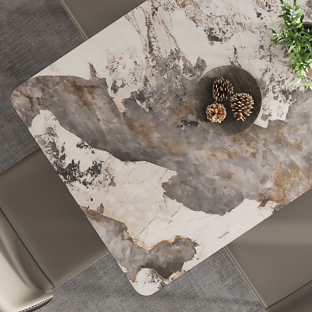 Rectangle Sintered Stone Dining Table Modern Style Dining Room Table