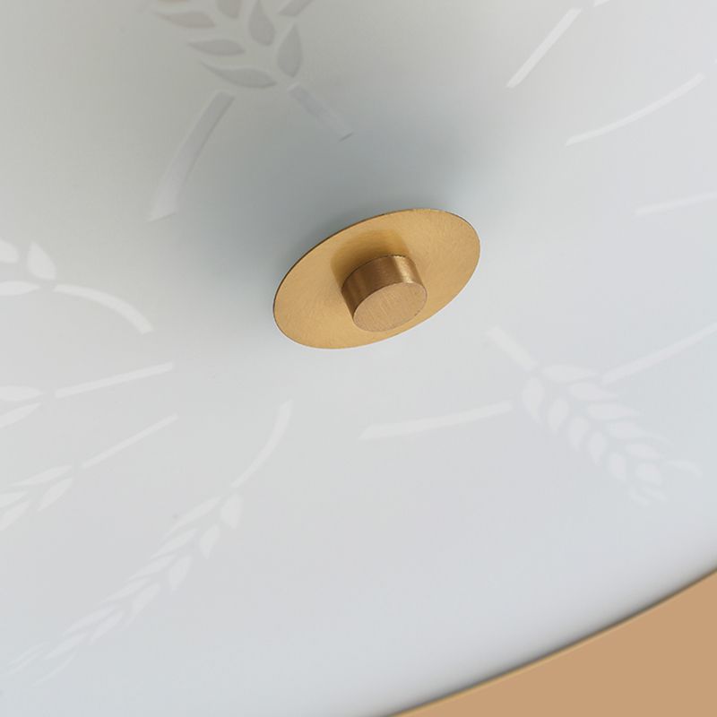 Plafonnier encastré en verre, éclairage de plafond classique pour salle à manger en or