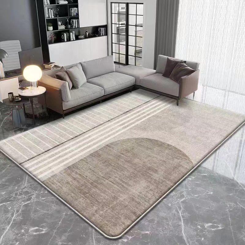 Light Brown Simple Rug Polyester Pattern Area Rug Washable Rug for Home Decor