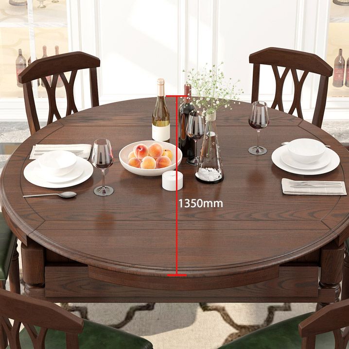 Mid-Century Modern Round Kitchen Dinner Table Solid Wood 4 Legs Dining Table