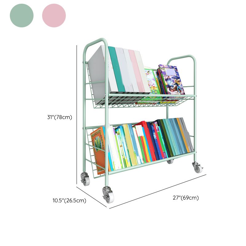 Contemporary Standard Bookcase Metal Open Back Bookshelf with Shelves