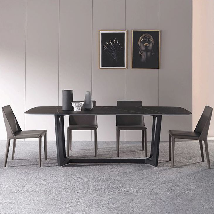 Contemporary Sintered Stone Dinette Set 1/2/5/7 Pieces Rectangular Dining Table Set