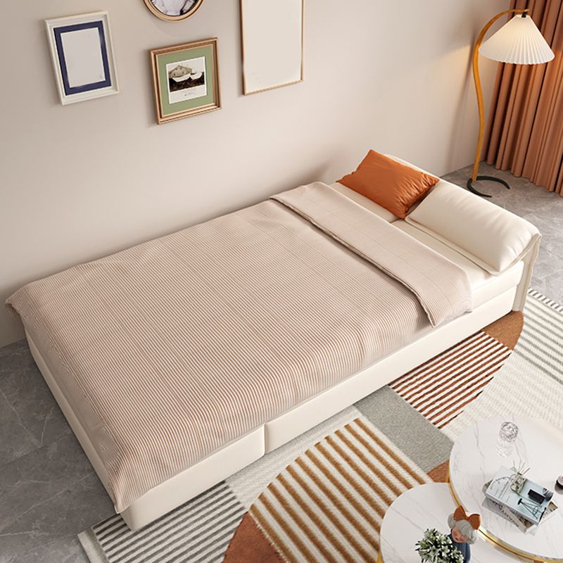 Scandinavian Folding Futon and Mattress Pillow Back Futon Sleeper Sofa with Storage