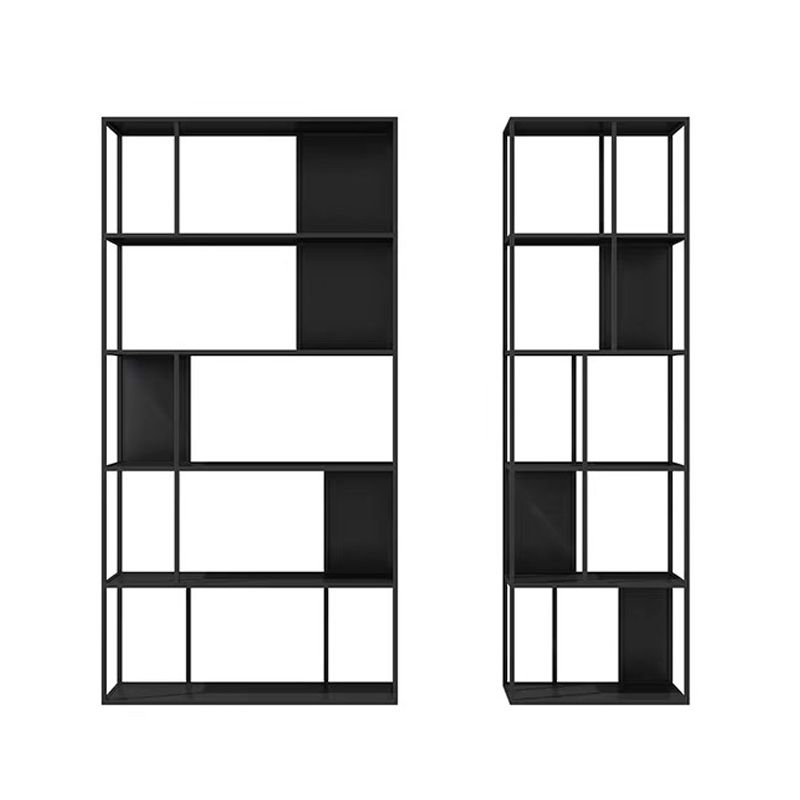 Open Metal Bookcase Industrial Rectangular Shelf for study room