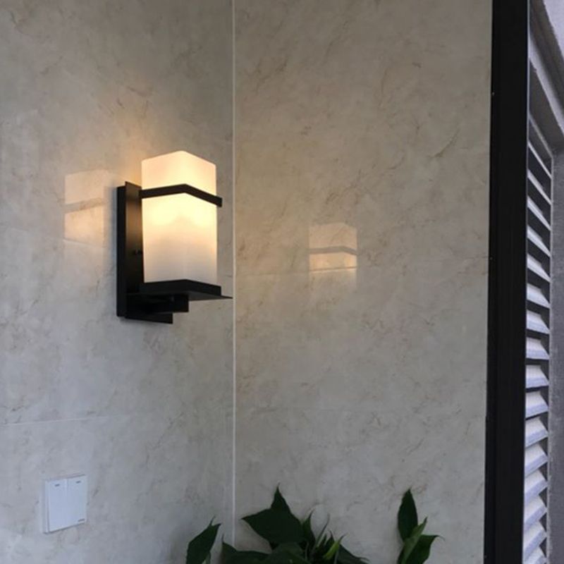 Industrialstil Zylinder Wandleuchte weiße Glaswandleuchte für Korridor