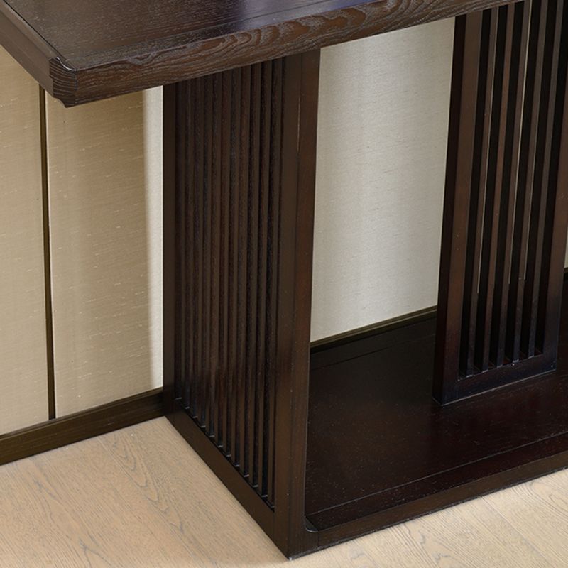 Rectangle Shape Contemporary Console Table Dark Brown Ash Console Sofa Table