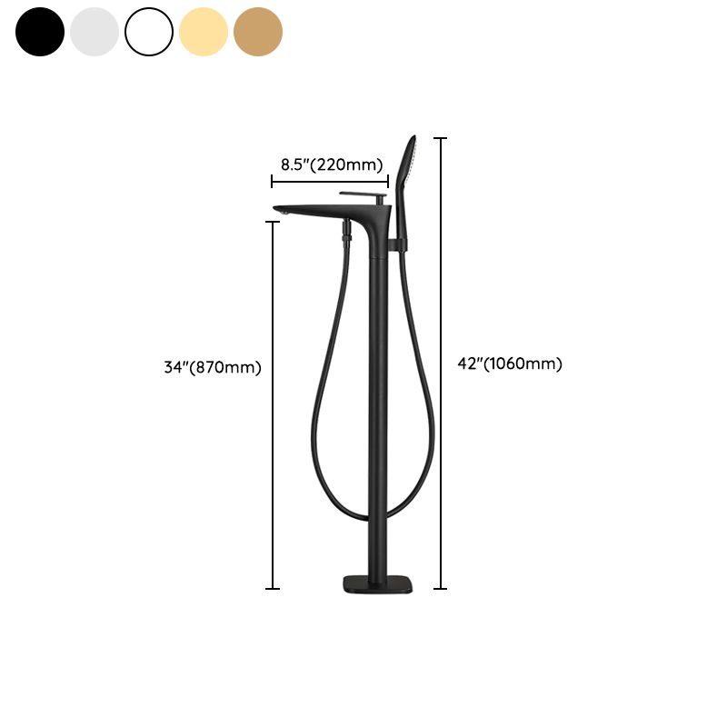 Floor Mount Bathroom Faucet Solid Color Low Arc Freestanding Tub Faucet