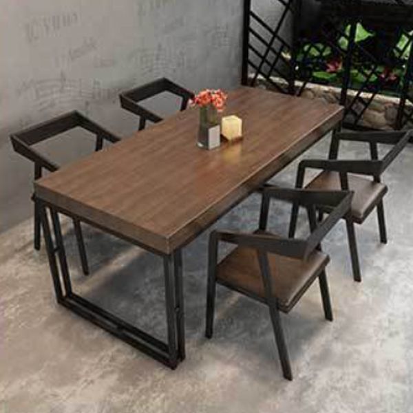 Modern 1/5/7 Pieces Dining Set Rectangle Wood Dining Table for Cafe