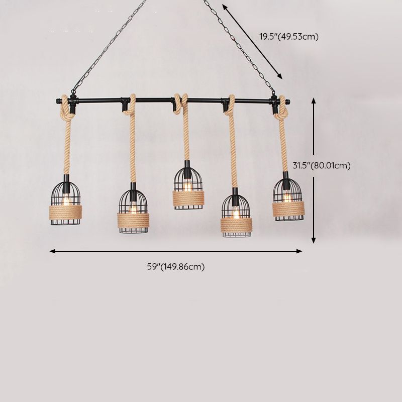 Industrial Style Cage Island Pendants Metal Pendant Lights for Dining Room