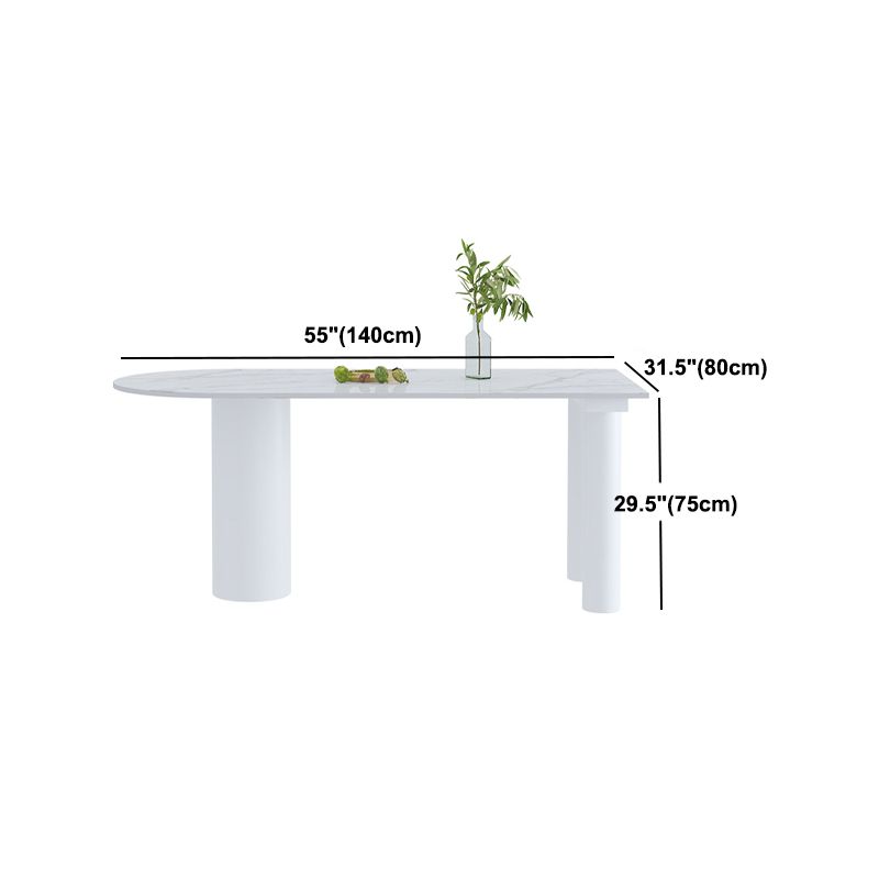 Freeform Sintered Stone White Table Simplicity 3 Legs Table for Home
