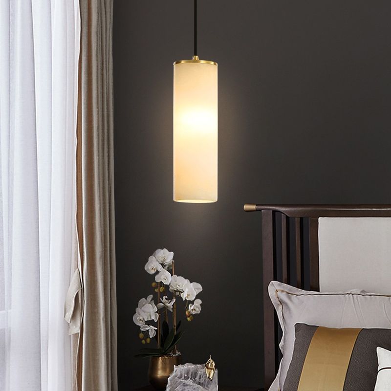 Pendulum a forma di pipa in marmo Minimalismo 1 testa a sospensione bianca per camera da letto