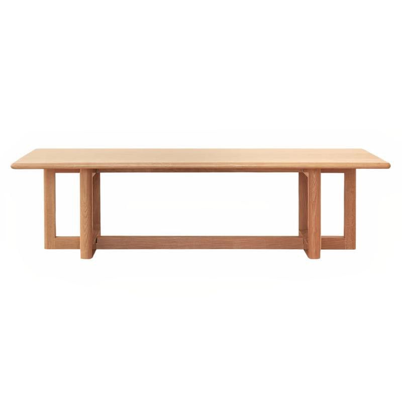 12"H Contemporary Coffee Table Rectangle Solid Wood Single Cocktail Table