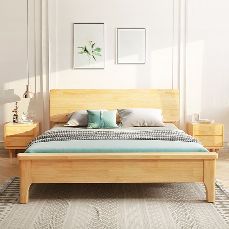 Scandinavian Solid Wood With Headboard and Footboard Panel Bed