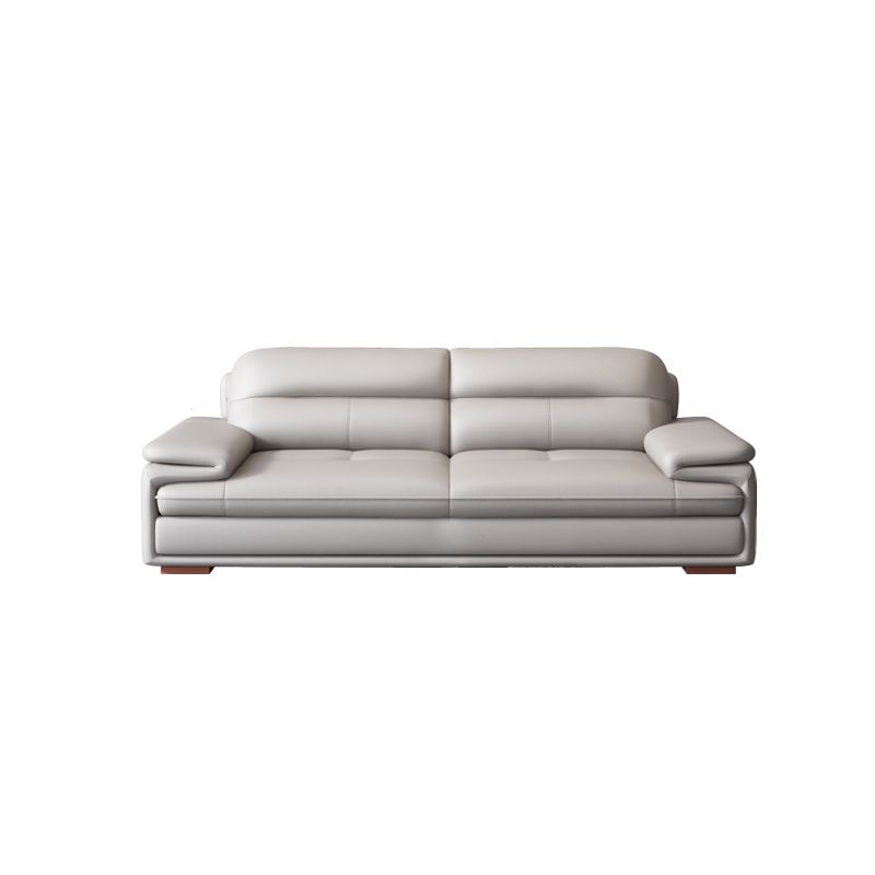 Beige Contemporary Sofa/Sectional with Genuine Leather and Leather