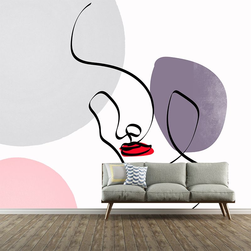 Modern Style Illustration Mural Wallpaper line Art Indoor Wall Mural