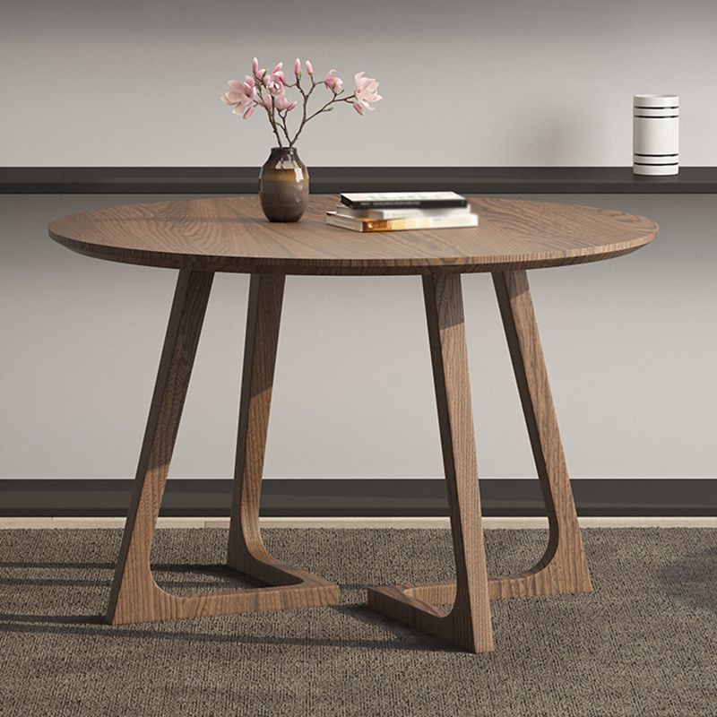 1/2/3/5 Pcs Wood Modern Dining Table Set with Round Table and Wooden Chairs Dining Set