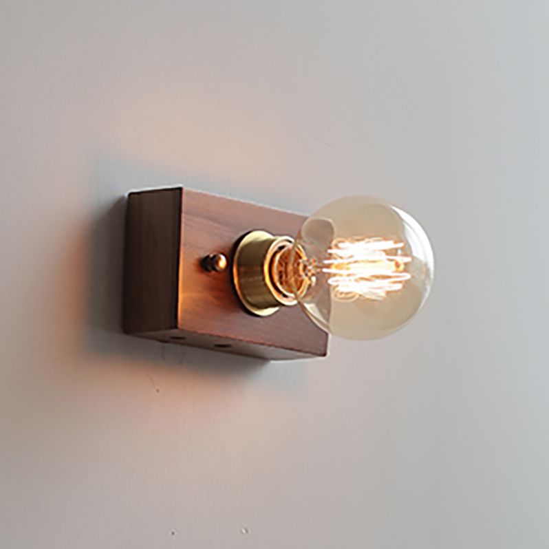 Contemporary Simple Wall Sconce One Head Wood Wall Mounted Light Fixture for Living Room