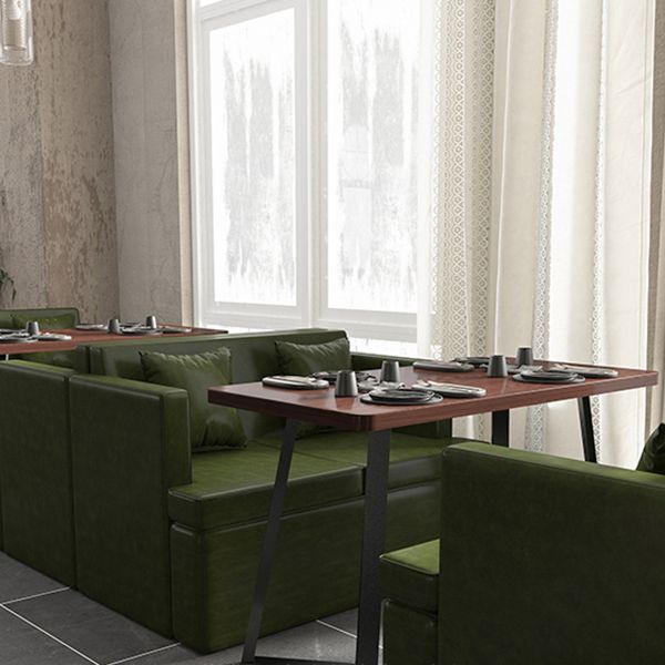 Industrial Wooden Dinner Room Kitchen Table Brown Table with Black Frame for Dining Room