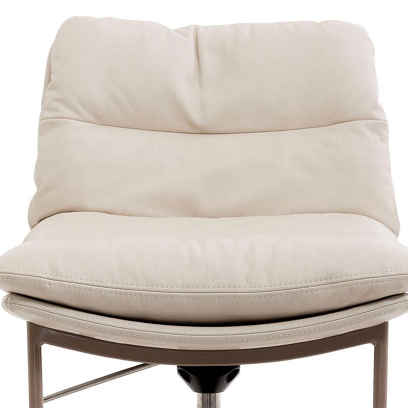 Glam Style Armless Counter Stool Leather Saddle Seat Bar Stool for Indoor