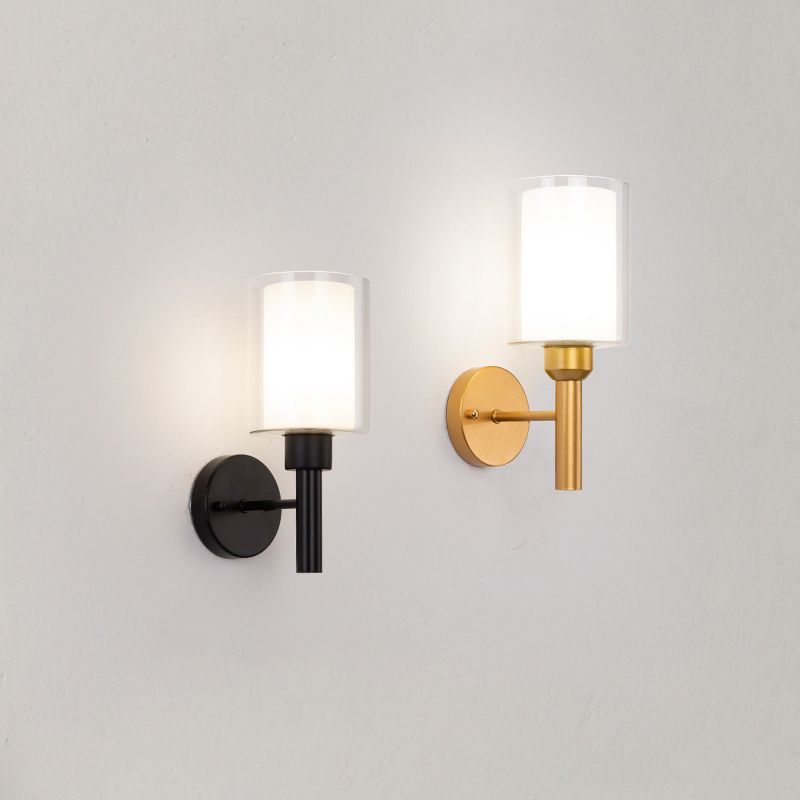 Lámpara de pared de pared de pared de cilindro de estilo moderno 1 lámpara de pared ligera montada en la pared